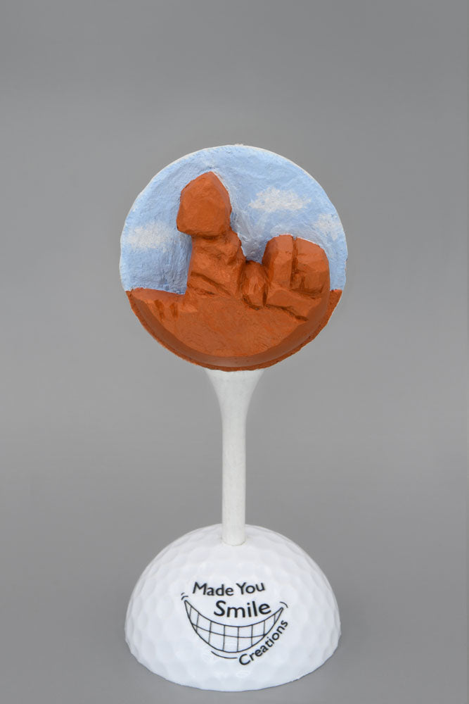 Balanced Rock:  Arches National Park Utah Carved Golf Ball Art - Rock Solid Beauty