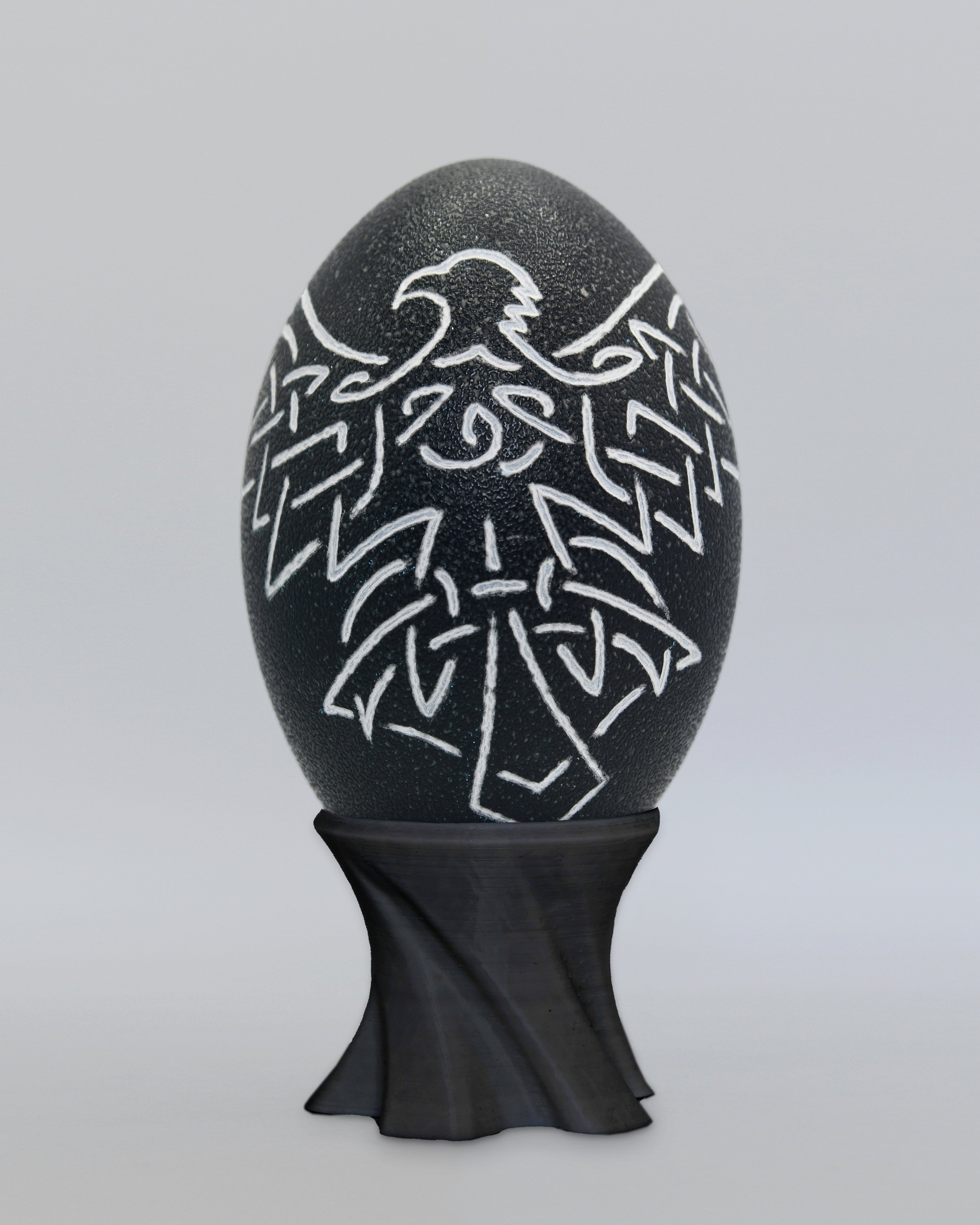 "Eternal Wing" - Celtic Eagle Hand Carved Emu Egg