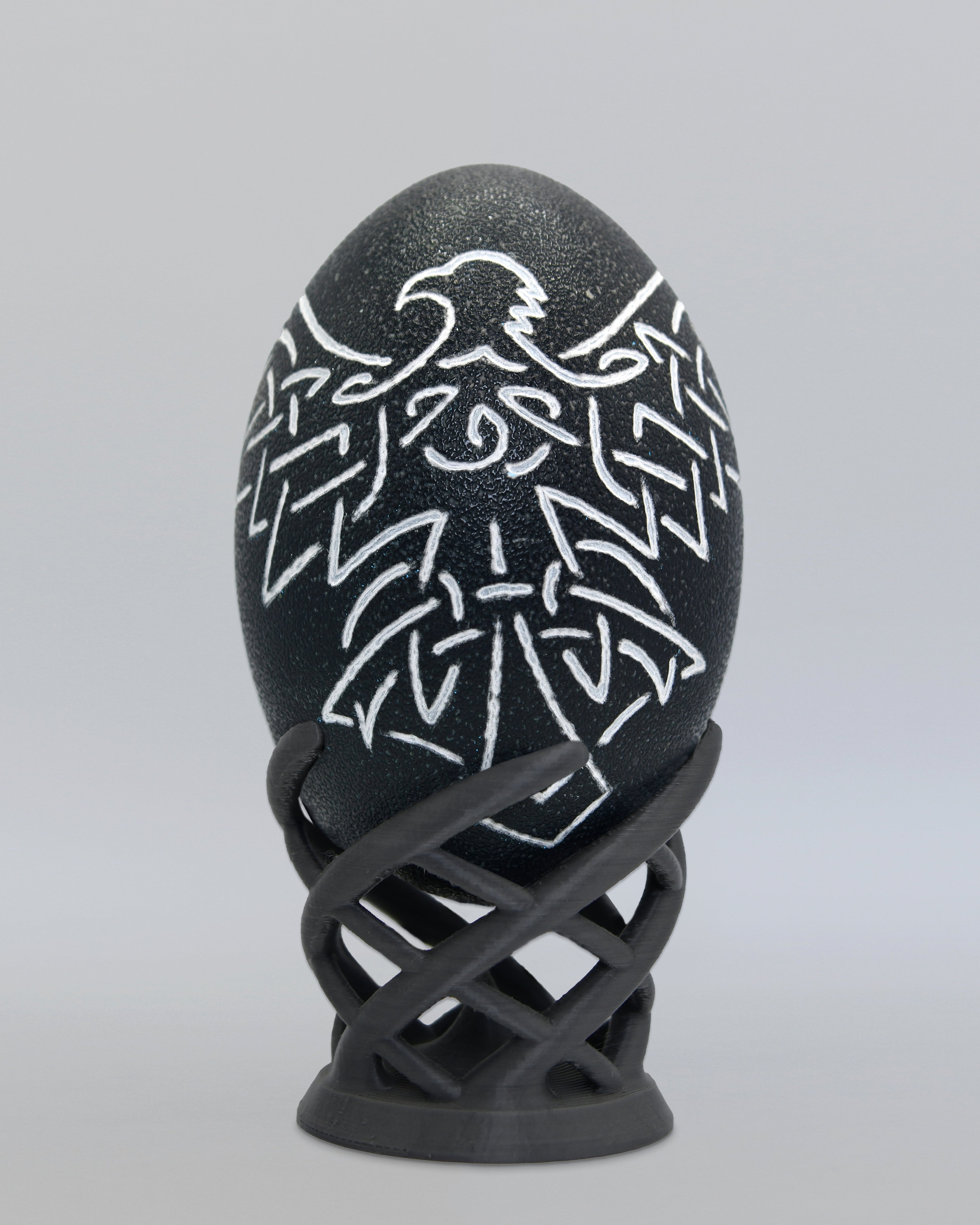 "Eternal Wing" - Celtic Eagle Hand Carved Emu Egg
