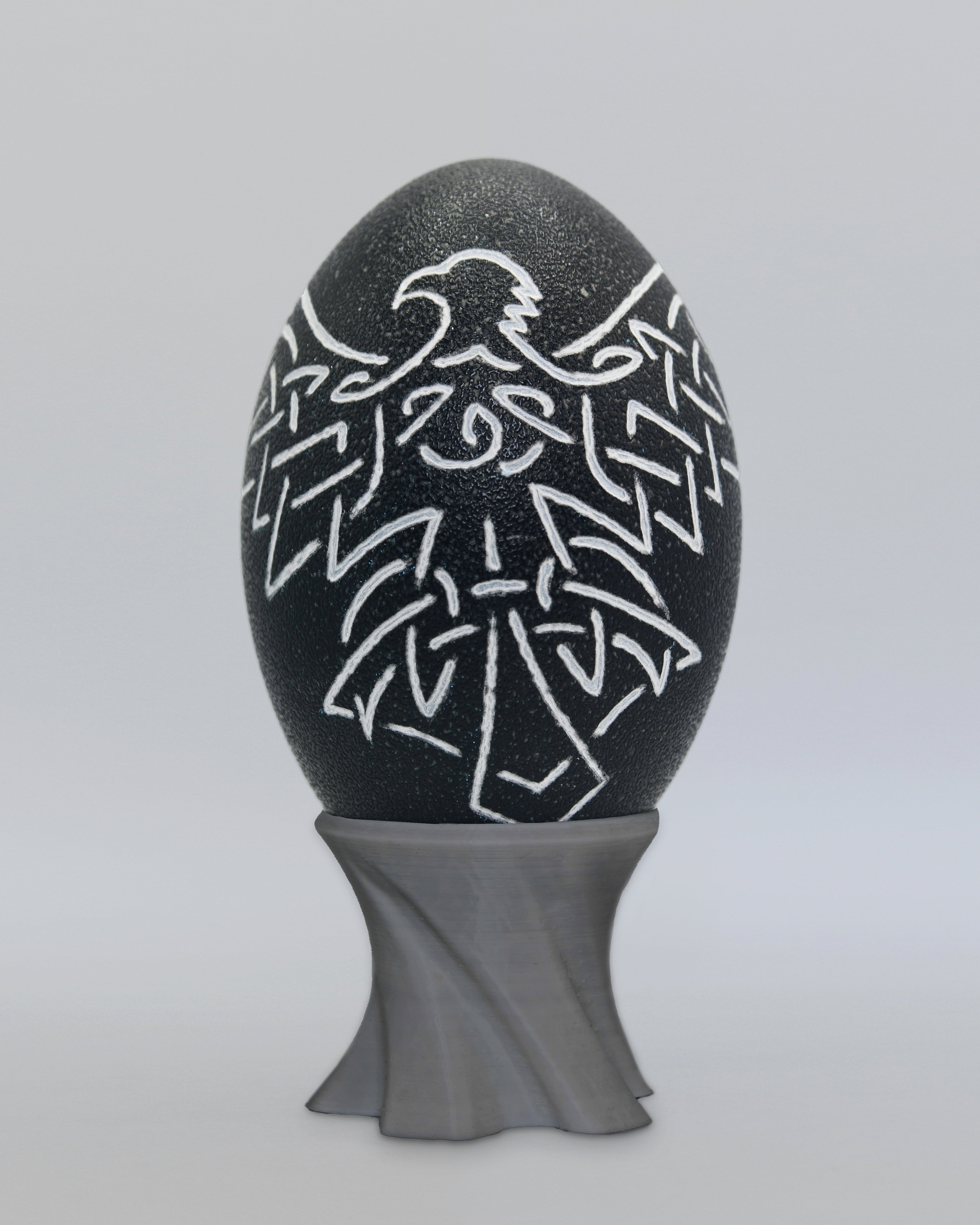 "Eternal Wing" - Celtic Eagle Hand Carved Emu Egg