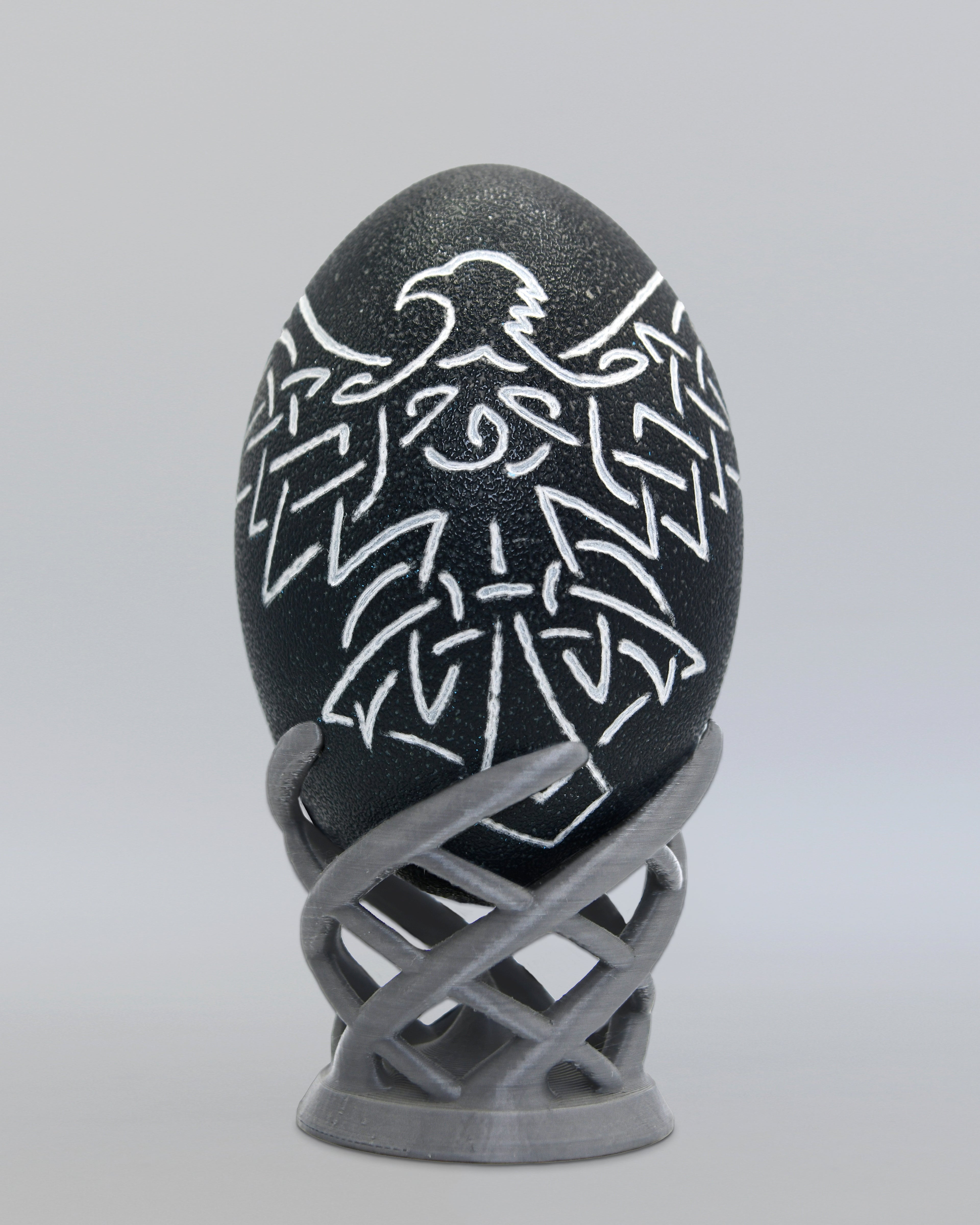 "Eternal Wing" - Celtic Eagle Hand Carved Emu Egg