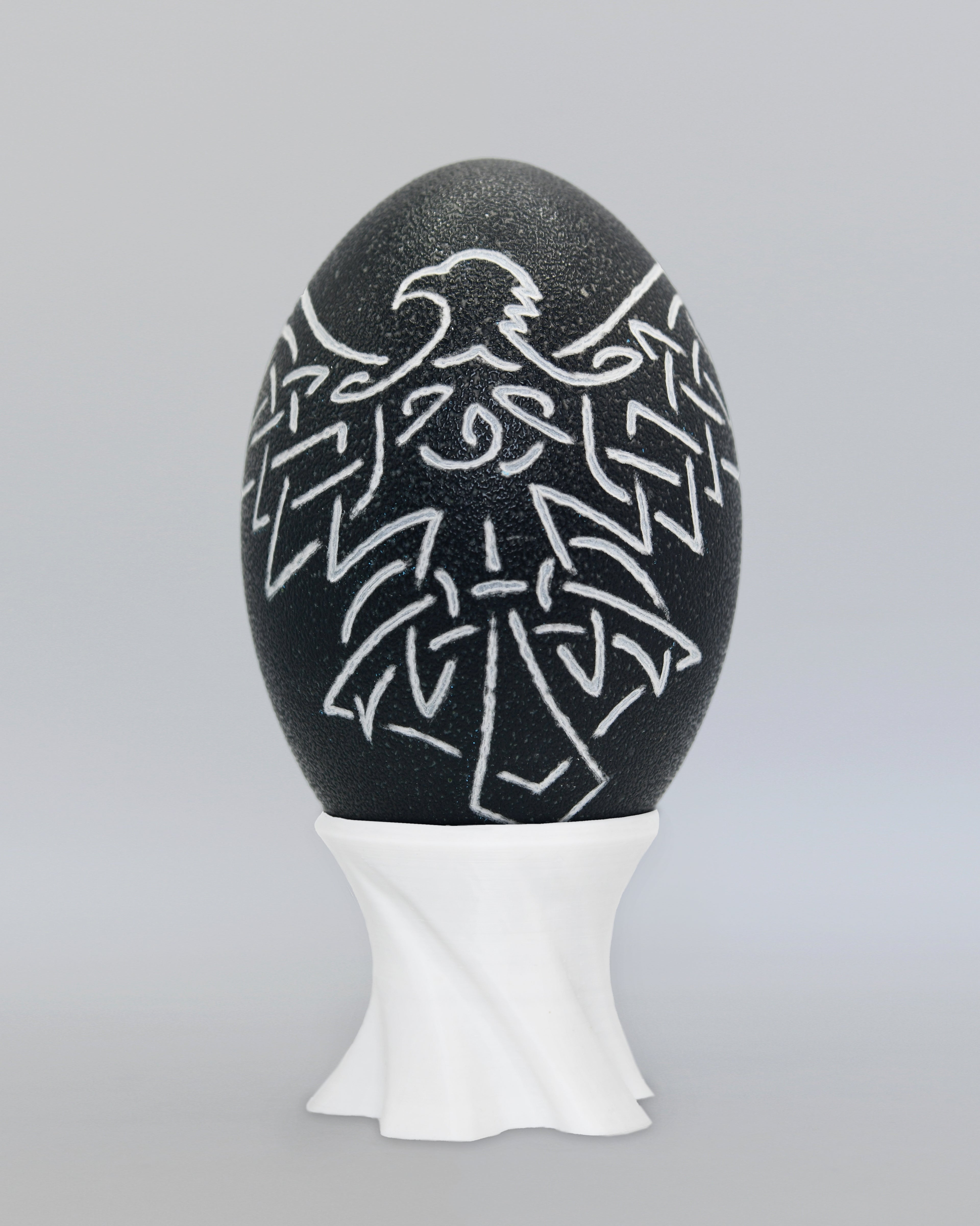"Eternal Wing" - Celtic Eagle Hand Carved Emu Egg
