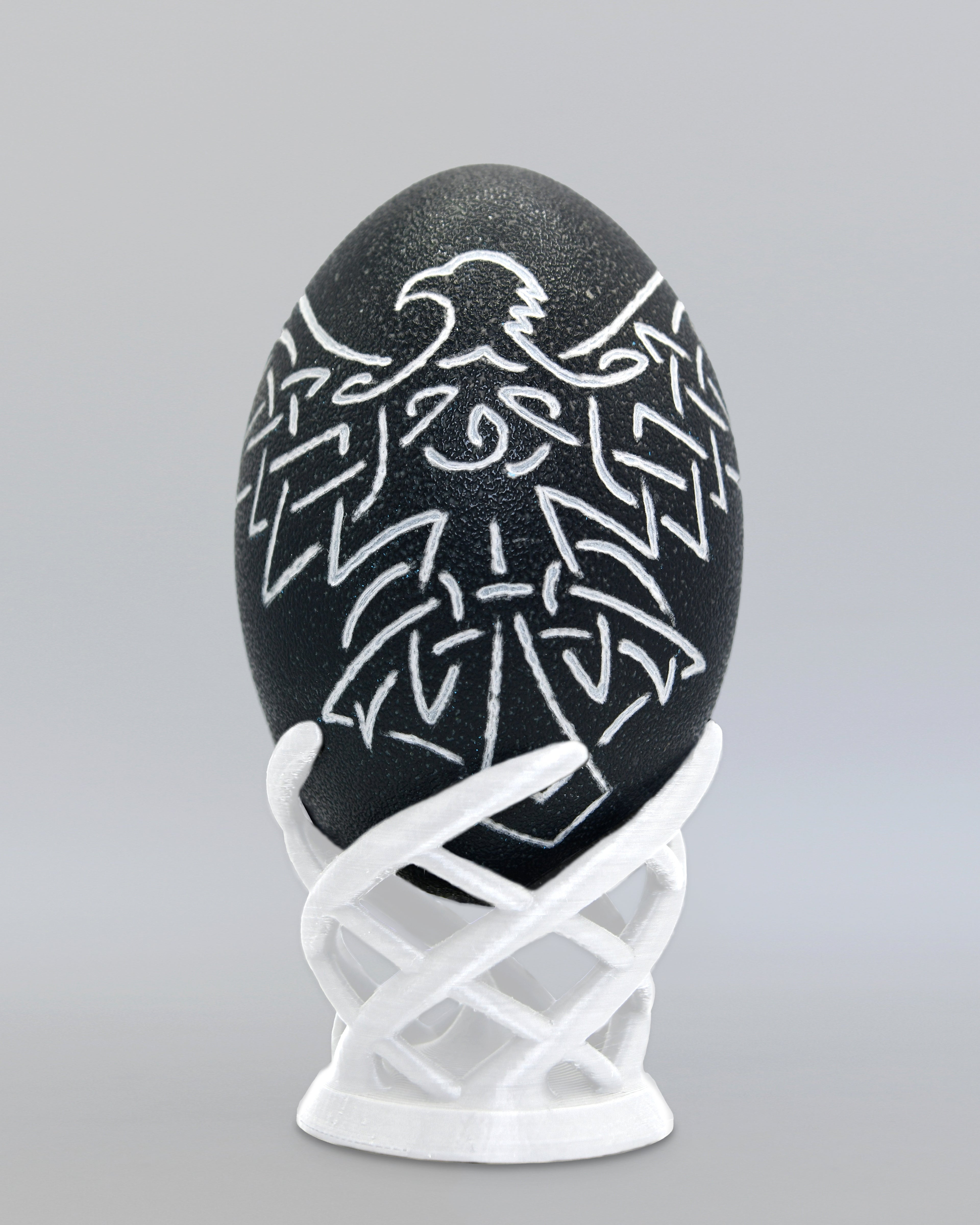 "Eternal Wing" - Celtic Eagle Hand Carved Emu Egg